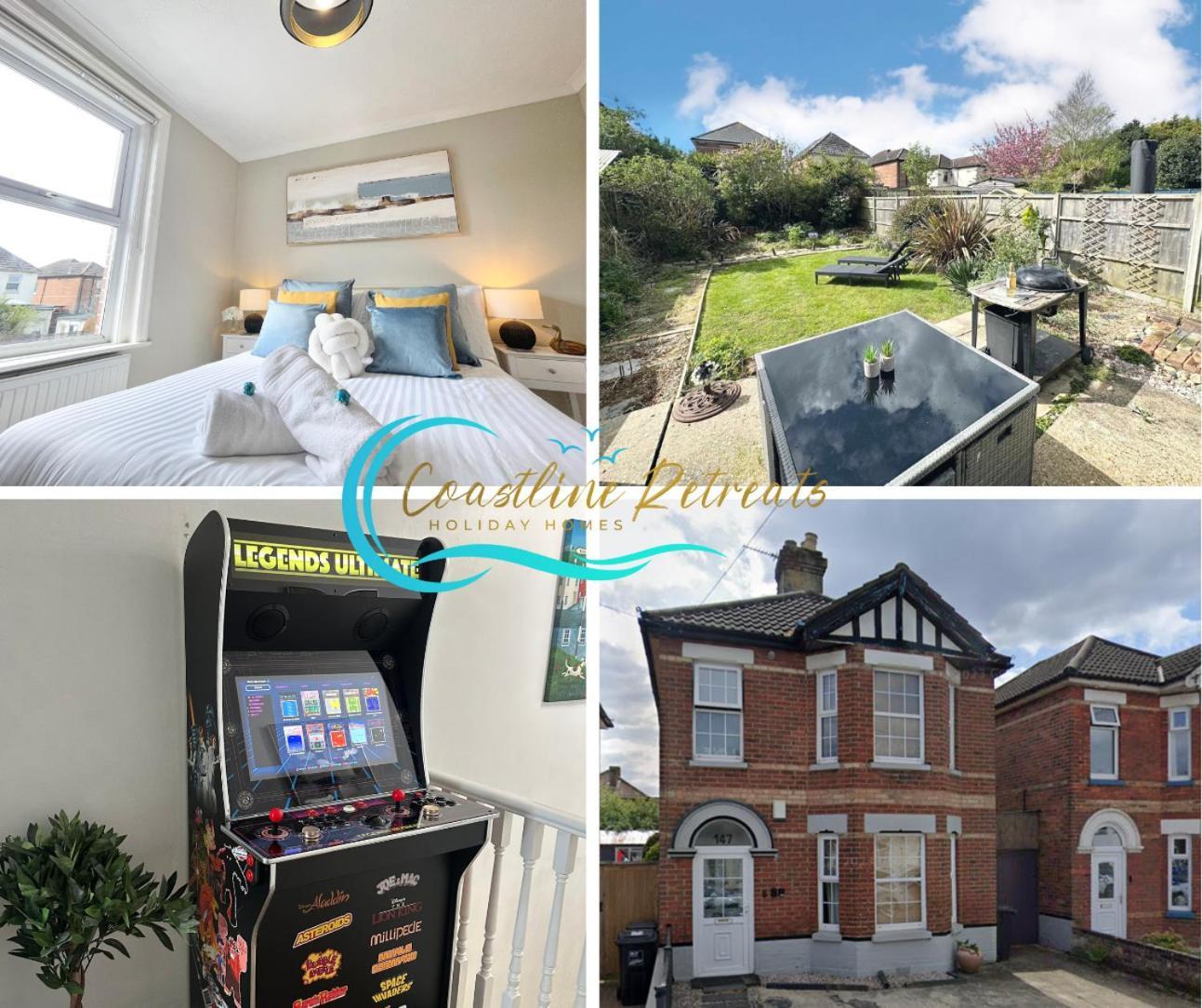 The Capstone Retreat - Beautiful Detached Family Home By Coastline Retreats, Arcade Machine, Parking, Bbq 본머스 외부 사진